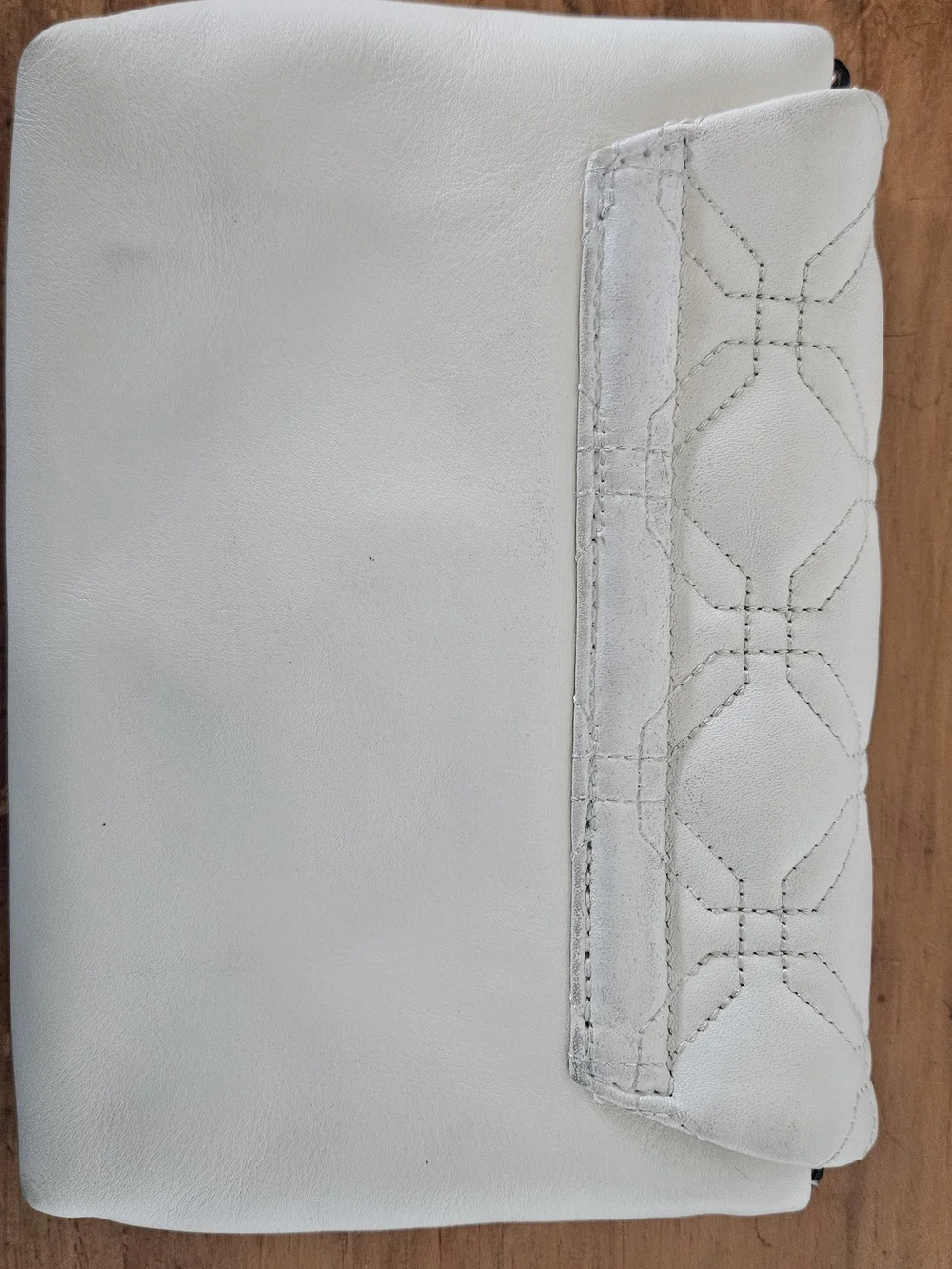 kate spade White Quilted Leather Crossbody Clutch with Silver Turn-Lock